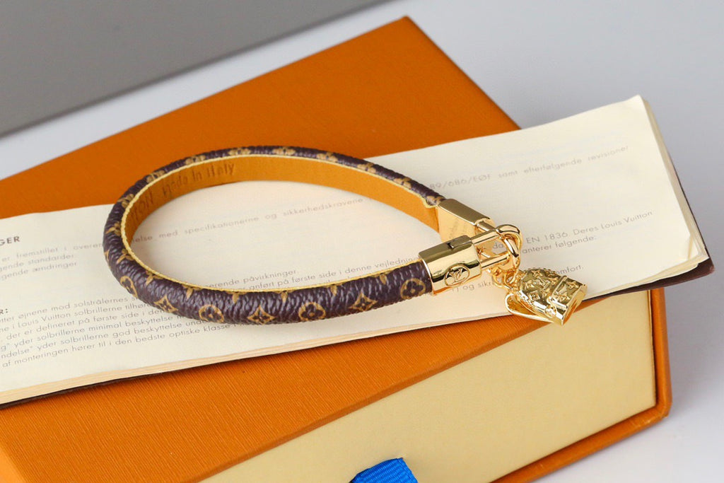 Coffee Floral Leather Bracelet
