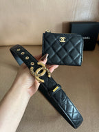 Black & Gold Quilted Belt