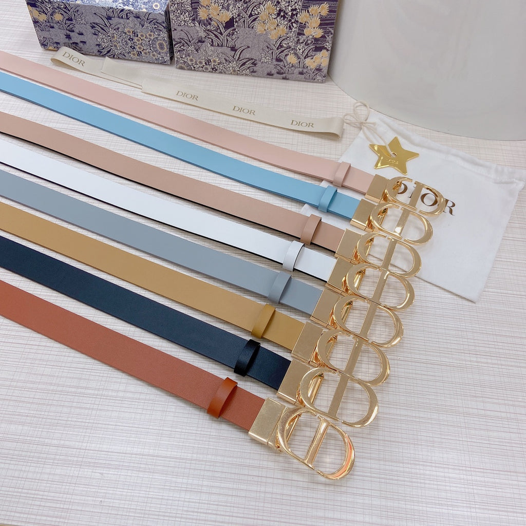 3.0cm Reversible Calfskin Leather Belt – Rotating Metal Buckle