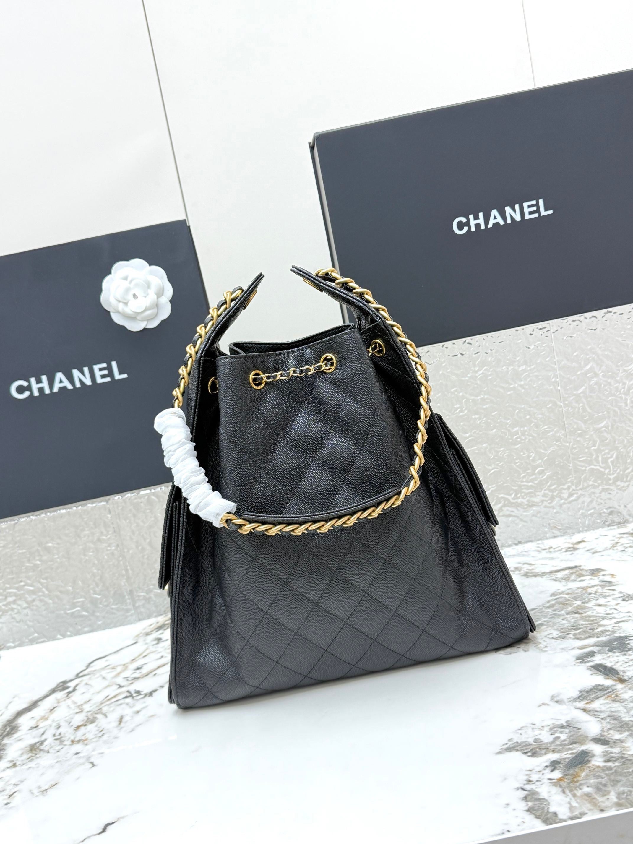 Caviar Leather Hobo Bag | 25C | Large | Premium quality|
