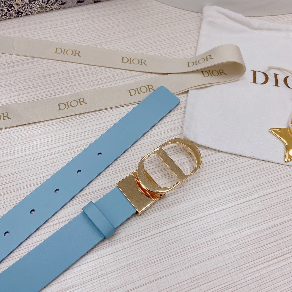 3.0cm Reversible Calfskin Leather Belt – Rotating Metal Buckle