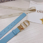 3.0cm Reversible Calfskin Leather Belt – Rotating Metal Buckle