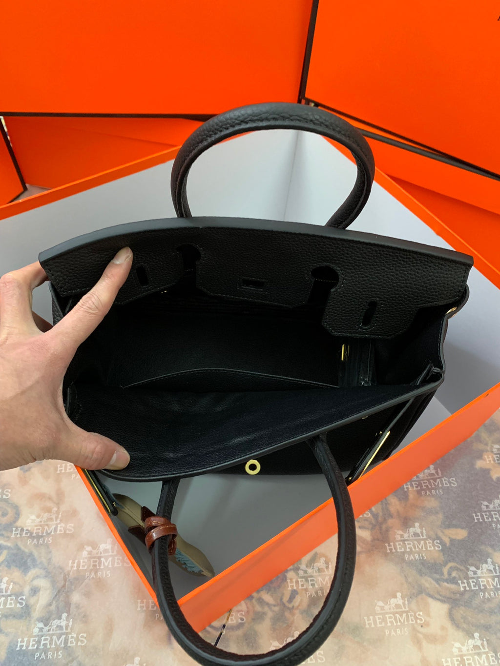 Birkin Platinum Color-Blocked Women's Bag from the Exclusive TOGO Series