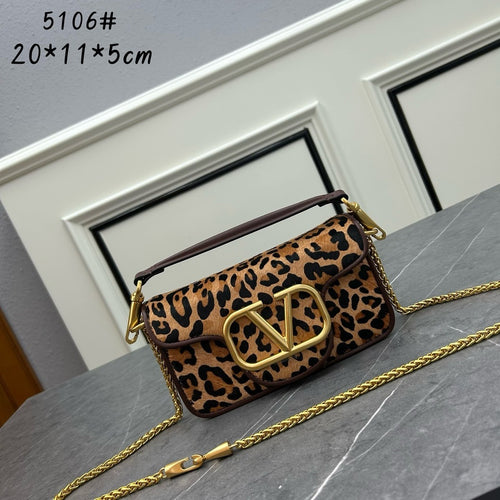 Leopard Print Logo Loco Calfskin Bag