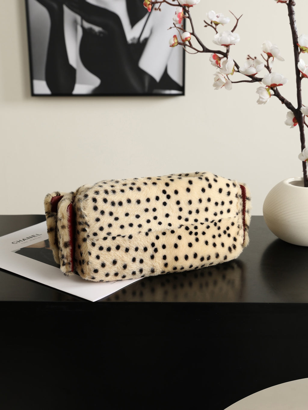 Spotted leopard plush Hobo bag (Premium quality )