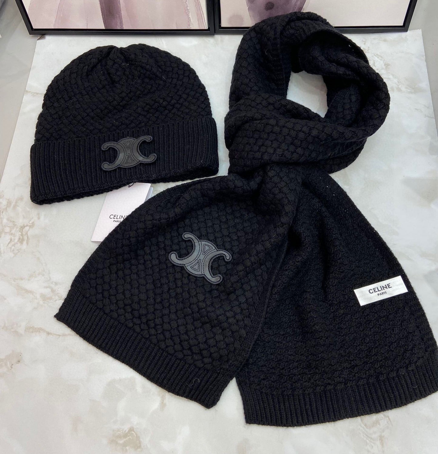 Ce*li*n cashmere hat and scarves