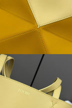 Glossy Leather Puzzle Fold Tote