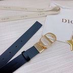 3.0cm Reversible Calfskin Leather Belt – Rotating Metal Buckle