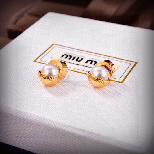 Gold-Tone Alphabet Stud Earrings