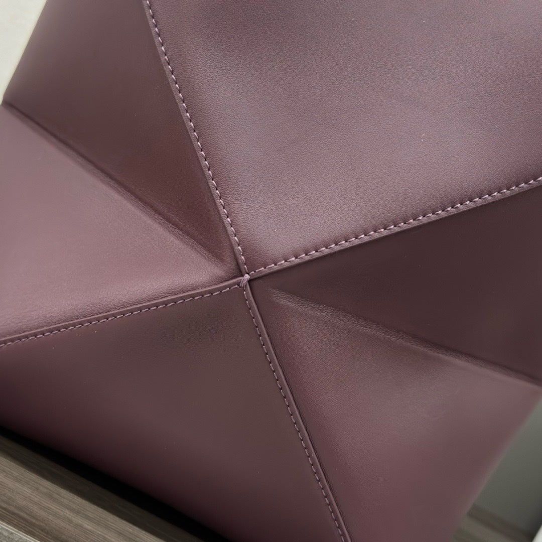 Glossy Leather Puzzle Fold Tote