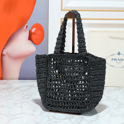 P*ra*da Raffia Tote Bag