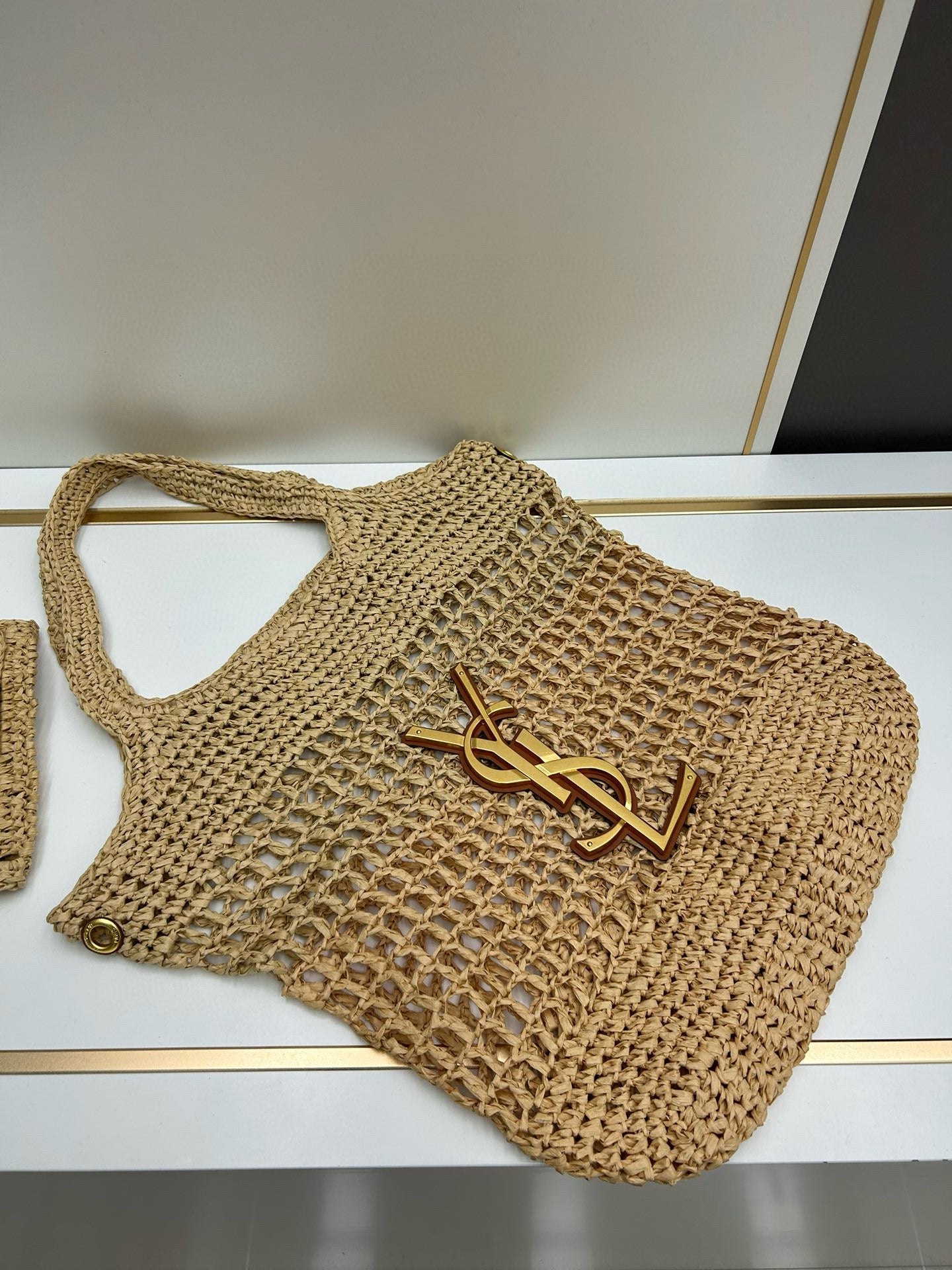 Y*S*L Raffia ICARE Large Size with Small Bag