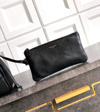 Elegant Black Lambskin Shoulder Tote