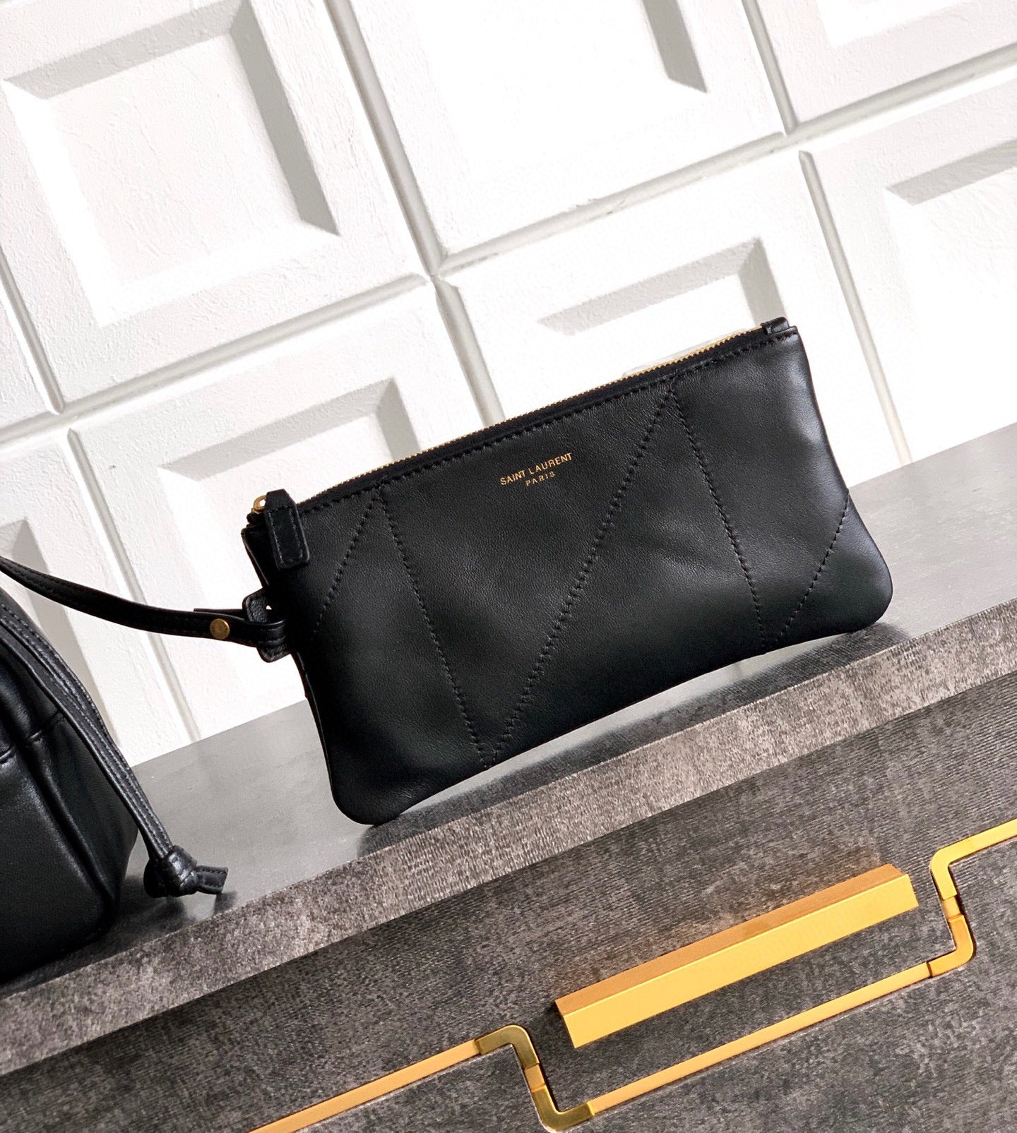 Elegant Black Lambskin Shoulder Tote