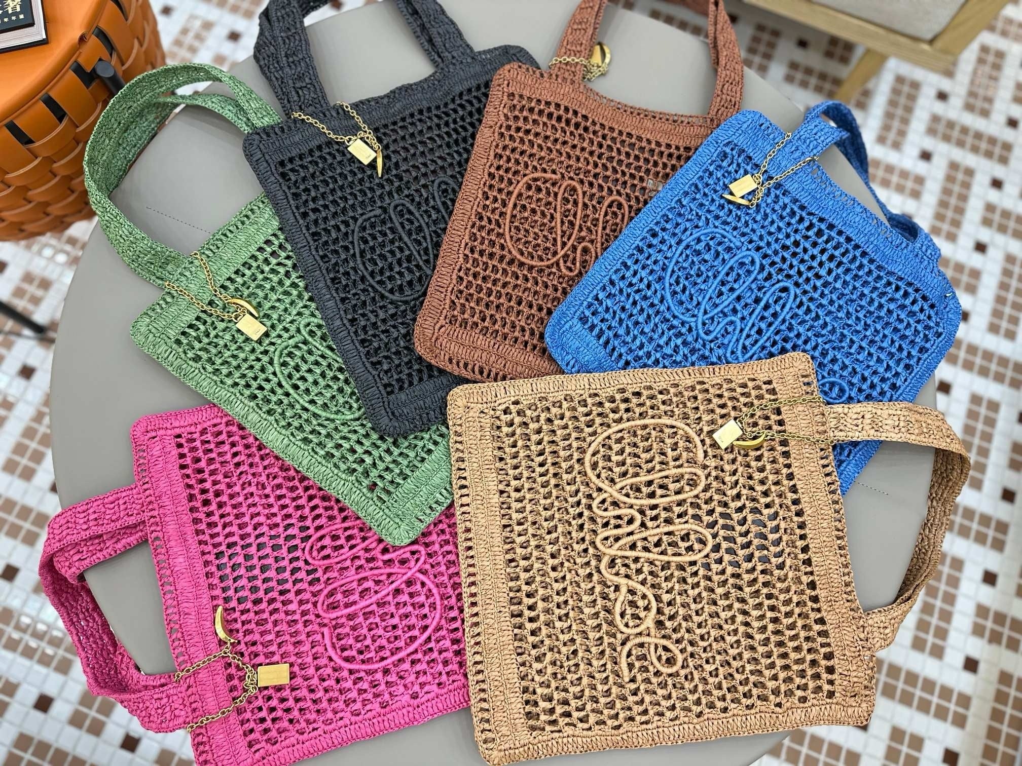 Handwoven Raffia &  Calfskin Tote (Premium Quality)