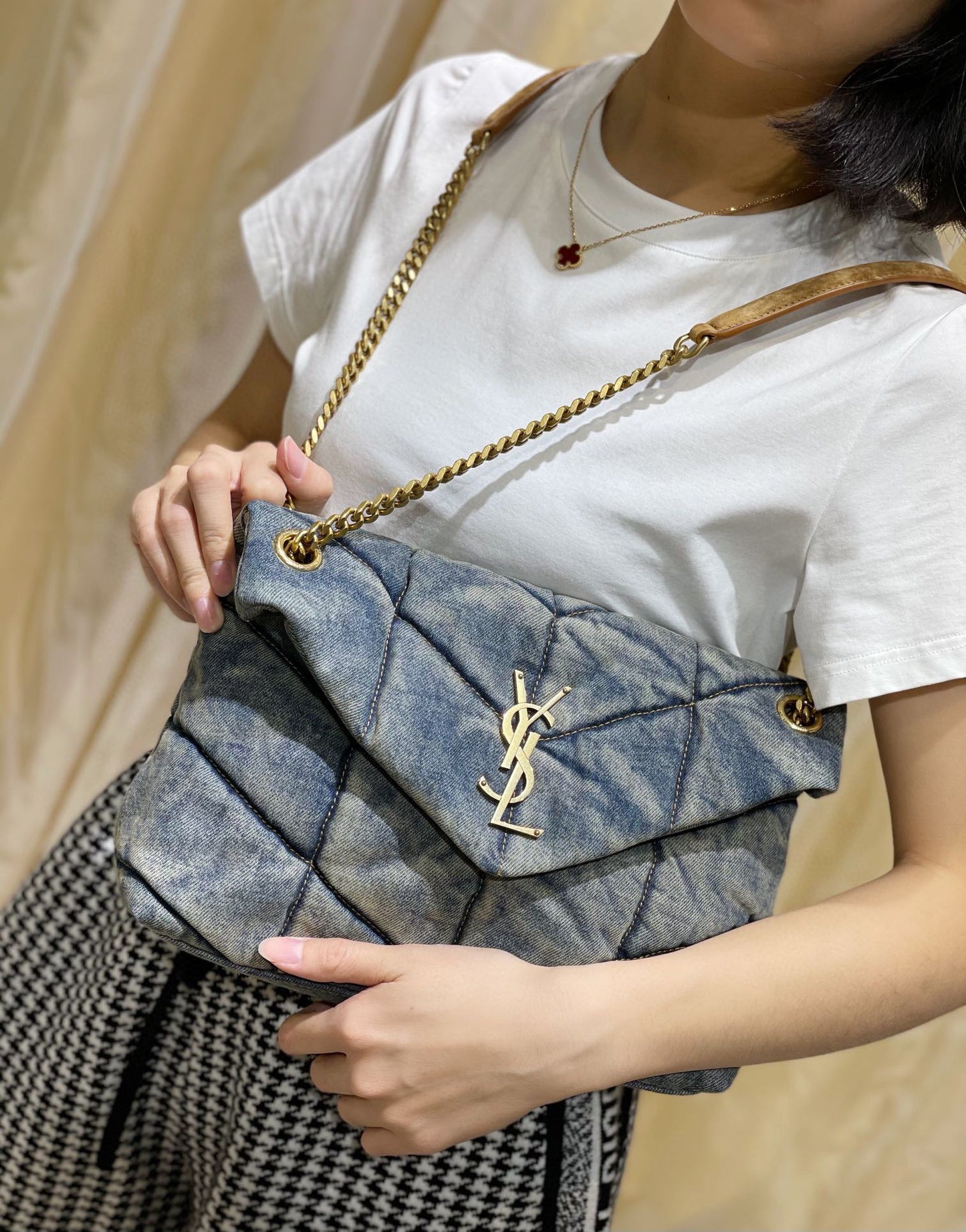 YL.S Loulou Puffer Denim Cloud Bag: Elevate Your Style with Timeless Sophistication