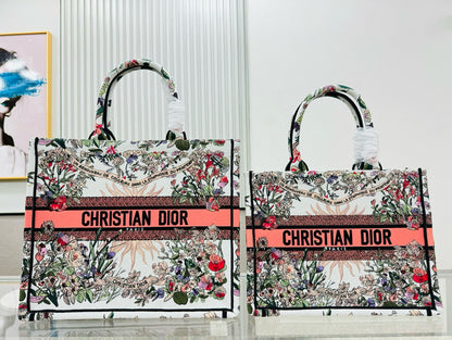 D!or Book Tote (DIOR WHITE SUN)