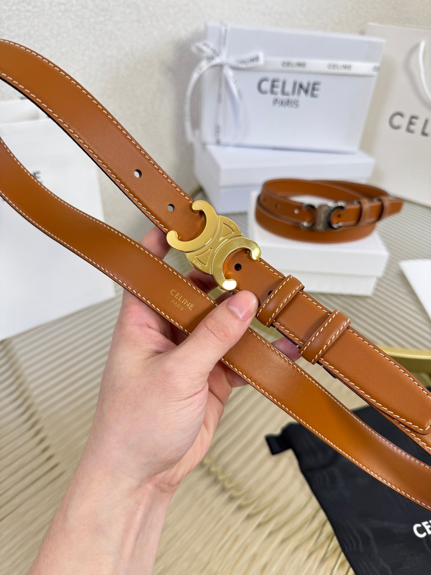 Triomphe Buckle Belt — 25mm