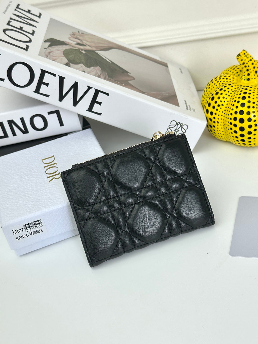D Bow Logo Card Holder | S2867/ S2866| Lambskin |