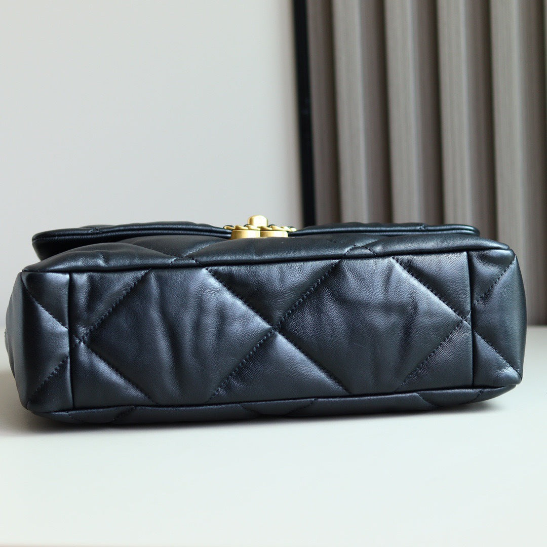 19 Bag | Goatskin Leather | 24K Gold-Tone Hardware | Medium 30cm (Premium Quality )