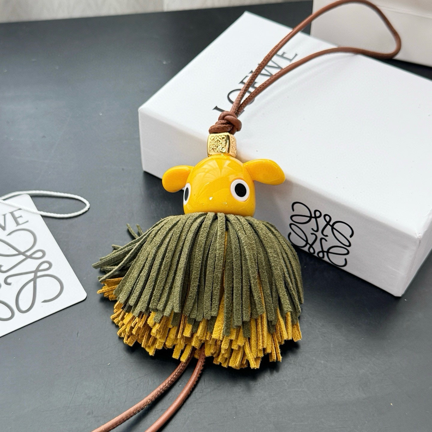 Puzzle Polka Dot Charm | Calfskin &  Acetate