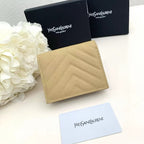 Y Compact Leather Bi-Fold Wallet