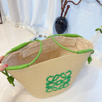 Embroidered Woven Straw Tote Bag – Versatile & Spacious