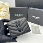 Y Compact Leather Bi-Fold Wallet