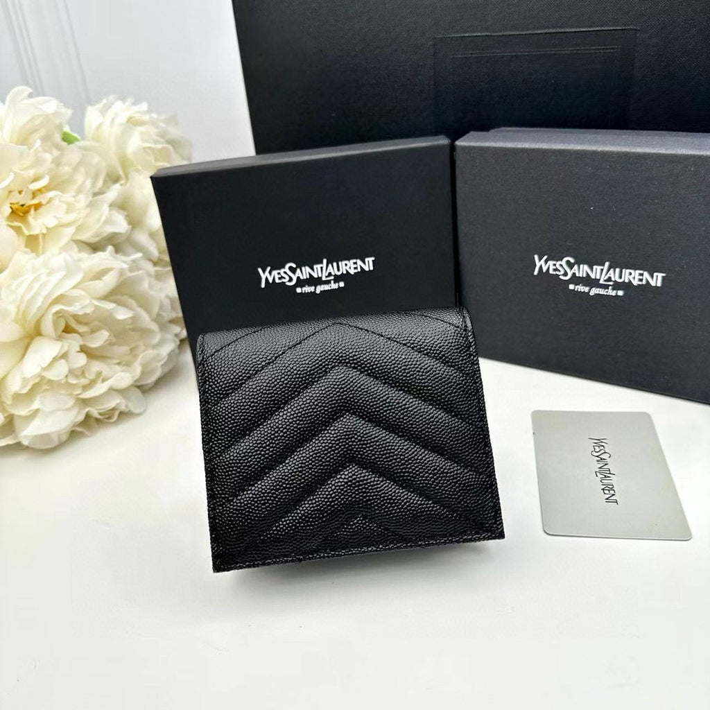 Y Compact Leather Bi-Fold Wallet