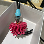 Beaded Leather Goldfish Charm 🐟