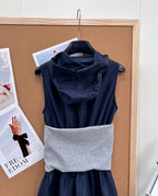 26SS Colorblock Hooded Tech Dress