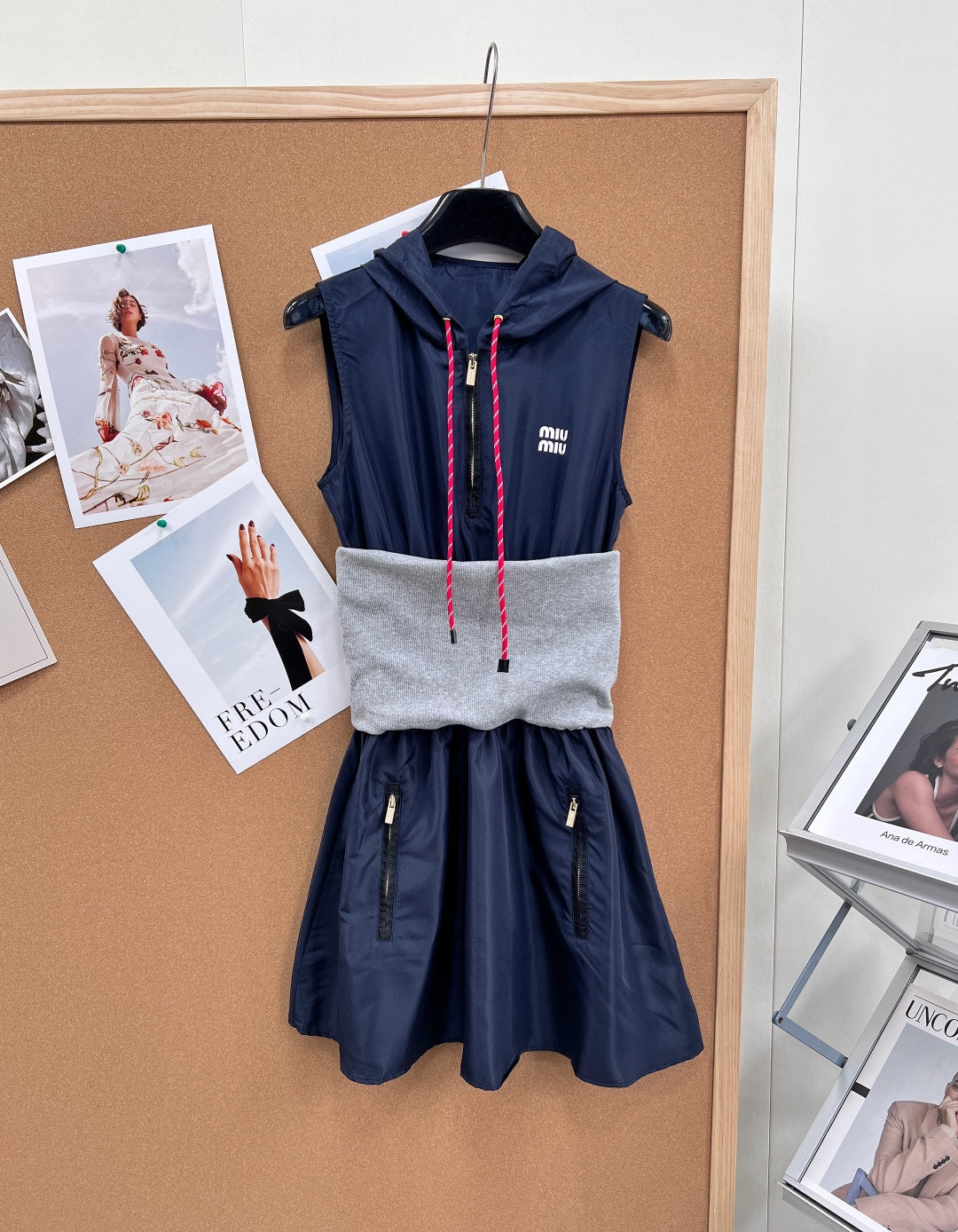 26SS Colorblock Hooded Tech Dress