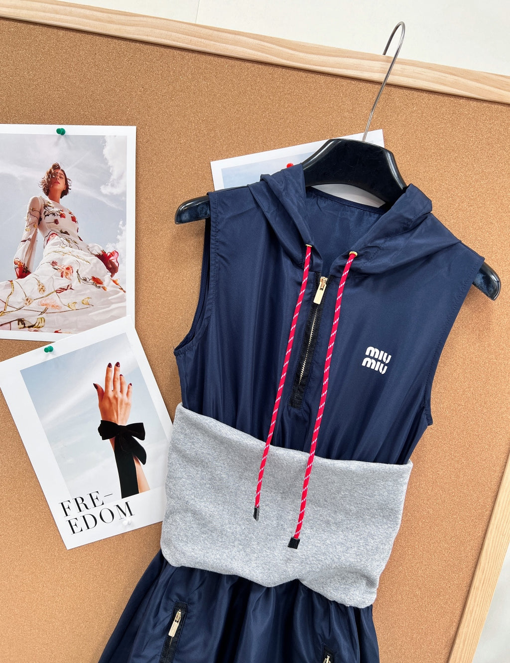 26SS Colorblock Hooded Tech Dress