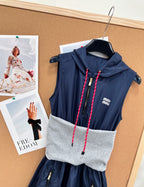 26SS Colorblock Hooded Tech Dress