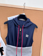 26SS Colorblock Hooded Tech Dress
