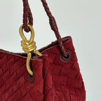 Soft Suede Parachute-Style Woven Bag