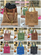 Handwoven Raffia &  Calfskin Tote (Premium Quality)