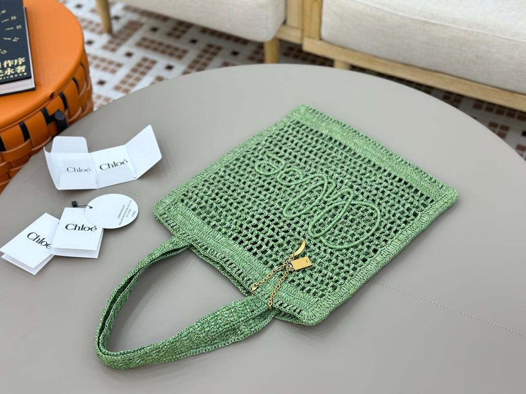 Handwoven Raffia &  Calfskin Tote (Premium Quality)