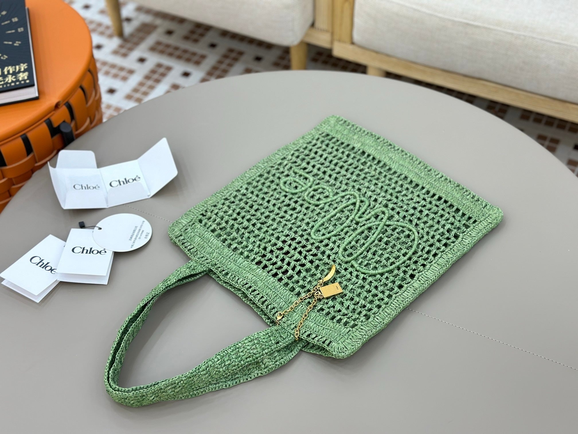 Handwoven Raffia &  Calfskin Tote (Premium Quality)