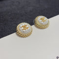 Diamond-Quilted Stud Earrings