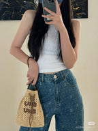 M. M Woven Bucket Bag