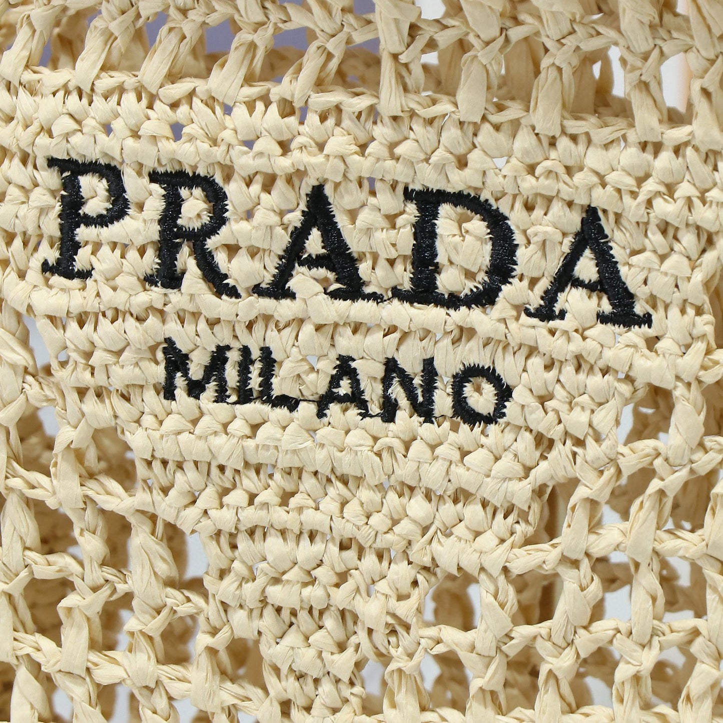 P*ra*da Raffia Tote Bag