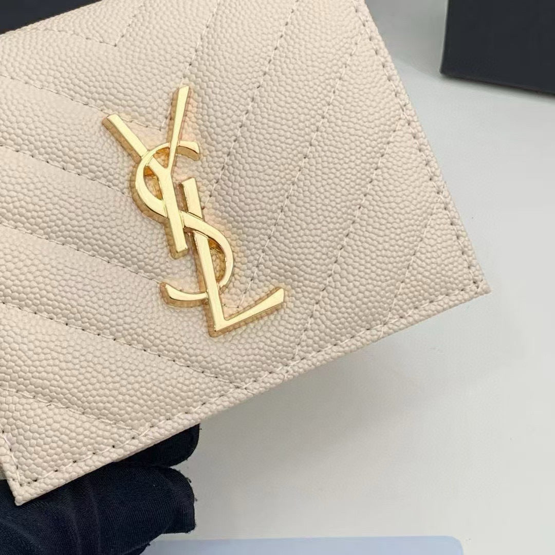 Y Compact Leather Bi-Fold Wallet