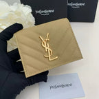 Y Compact Leather Bi-Fold Wallet