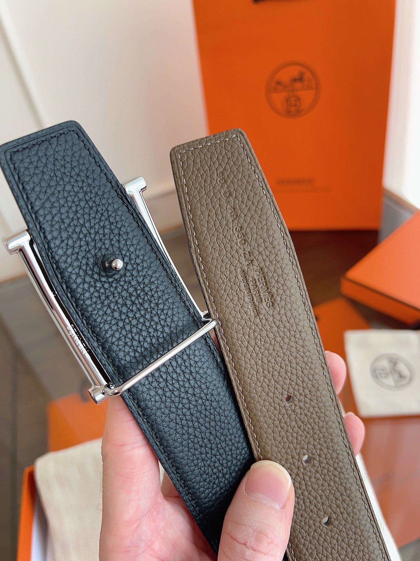 Premium Reversible Leather Belt — 3.8cm Width