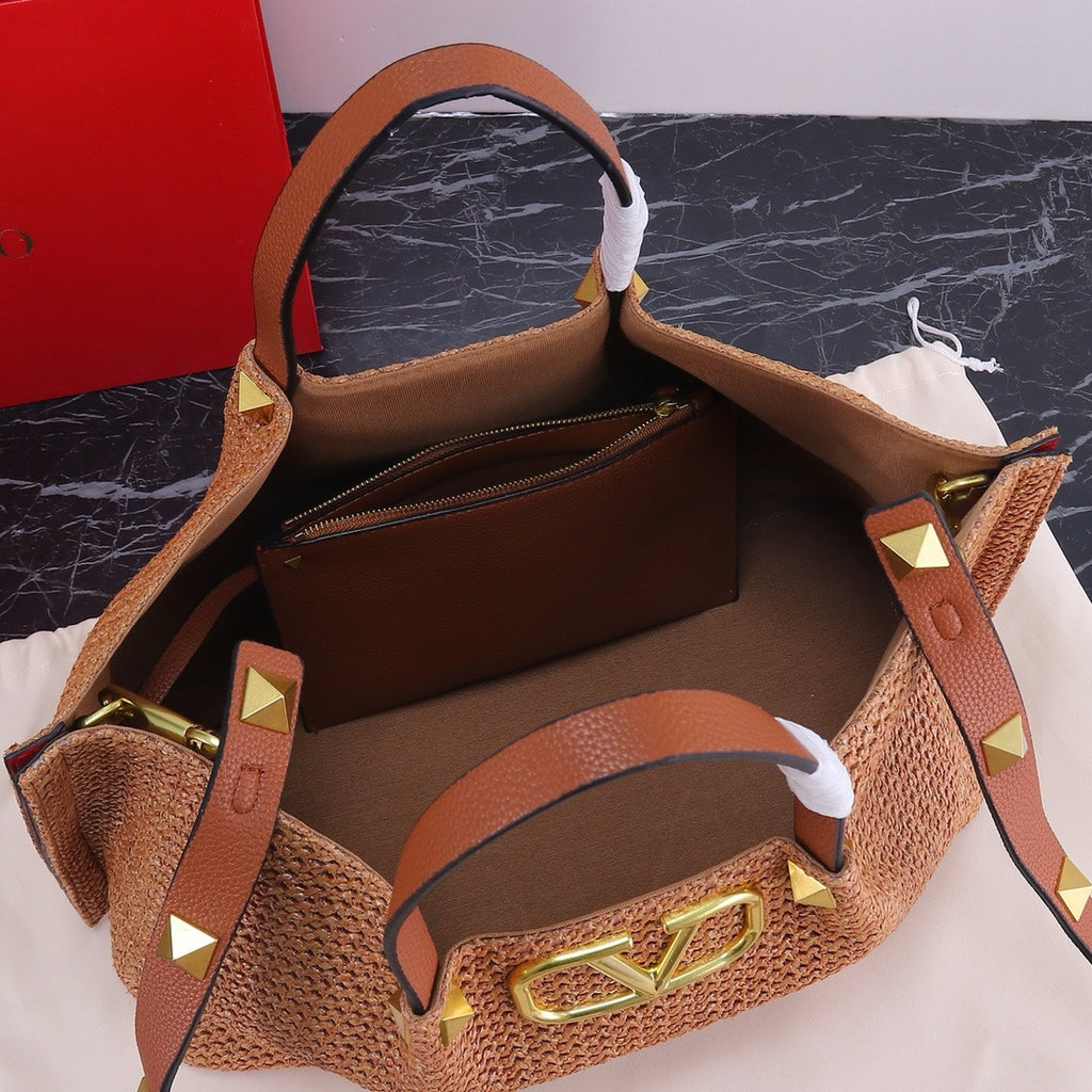 Handwoven Studded Tote Bag