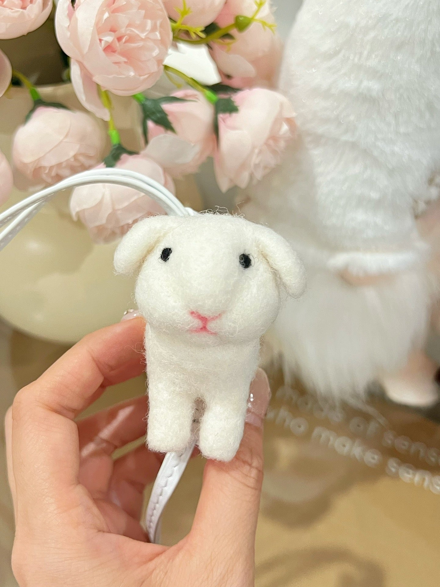 Felt & Leather Bunny Charm 🐰