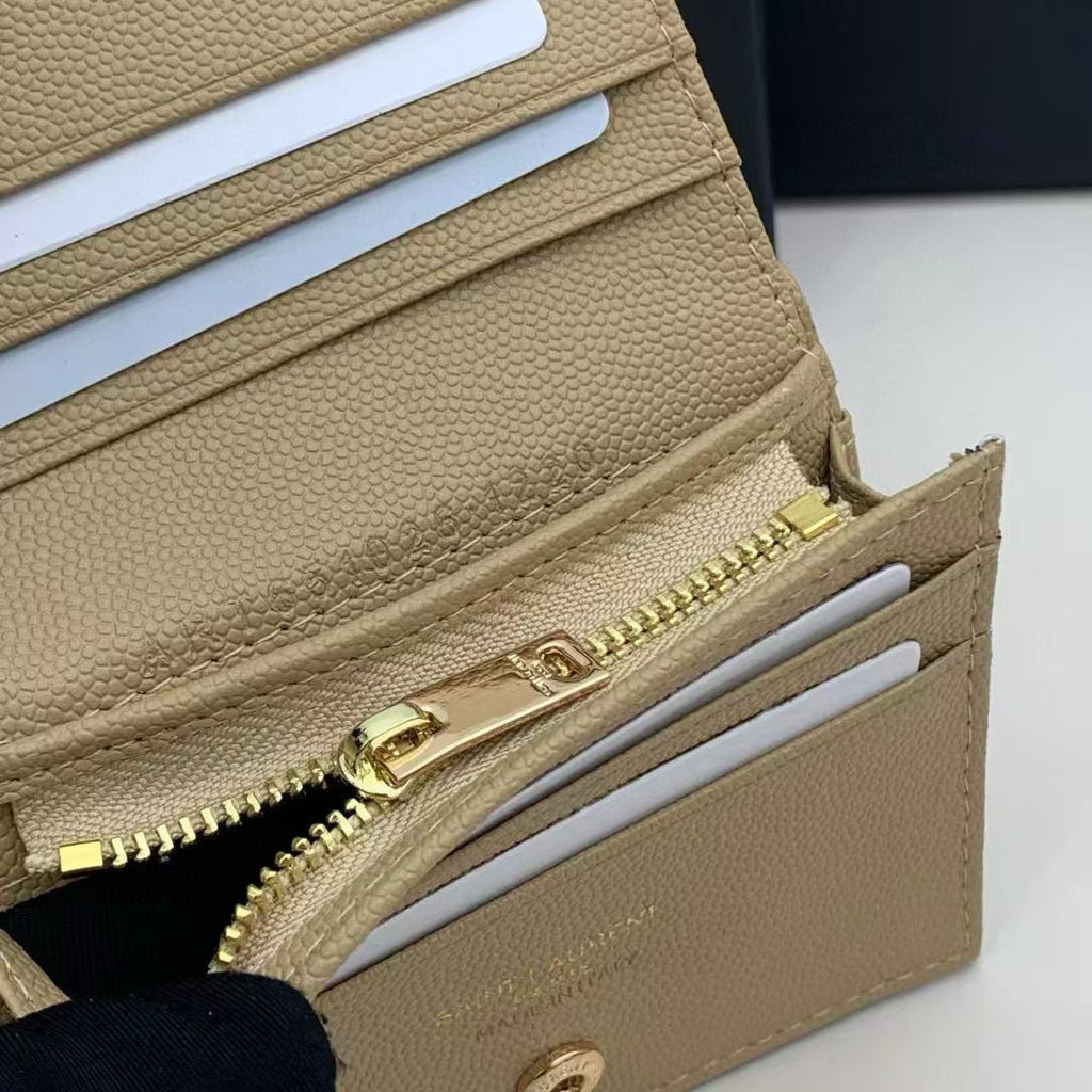 Y Compact Leather Bi-Fold Wallet