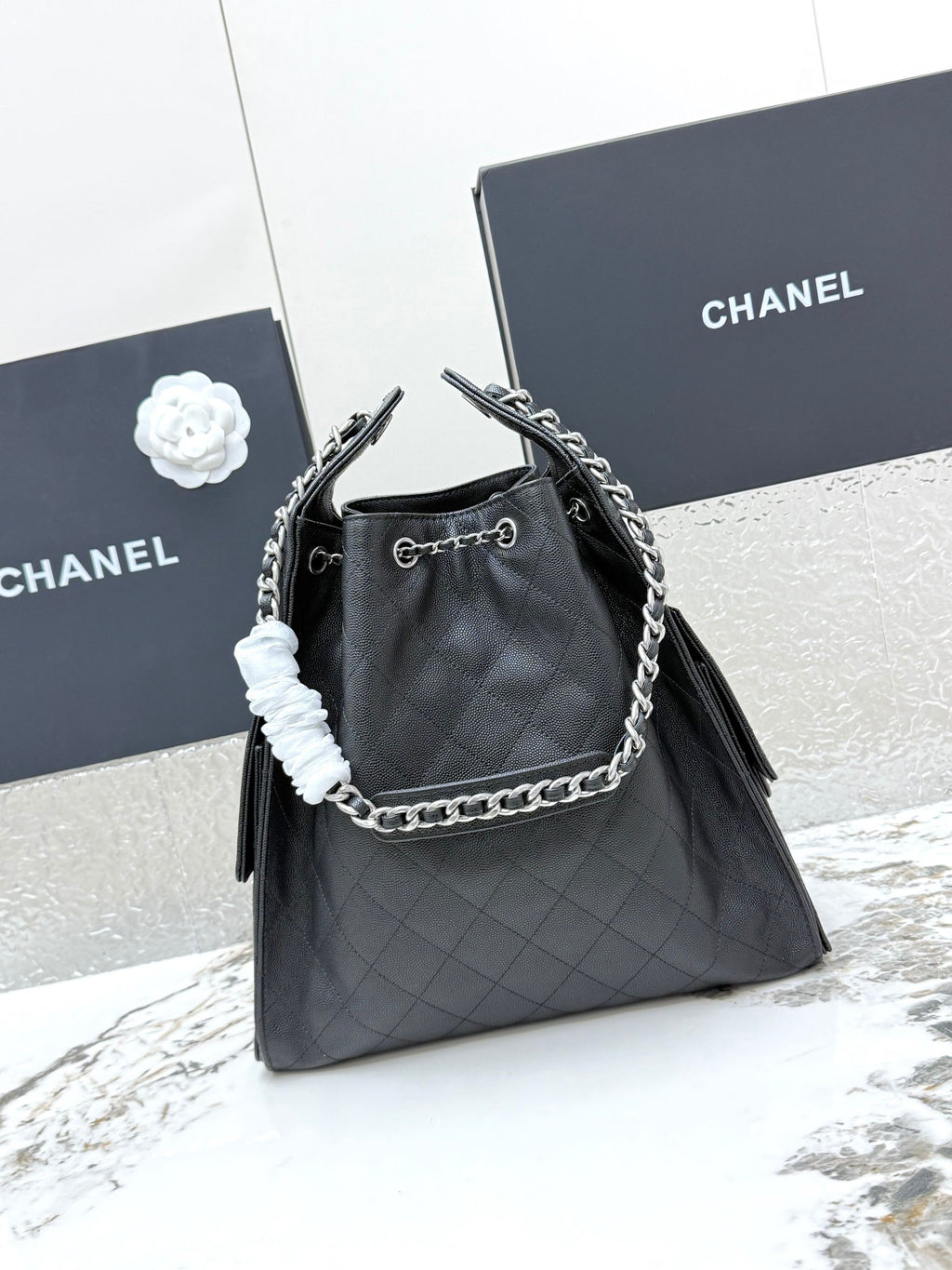 Caviar Leather Hobo Bag | 25C | Large | Premium quality|