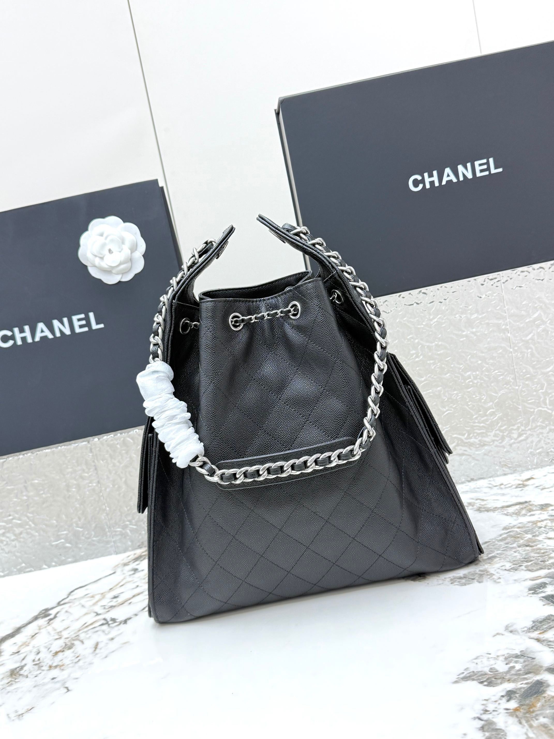 Caviar Leather Hobo Bag | 25C | Large | Premium quality|